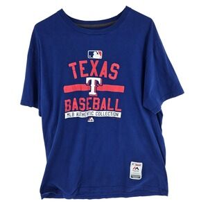Texas Rangers Shirt Mens XL Blue MLB Baseball Authentic Collection Graphic Tee